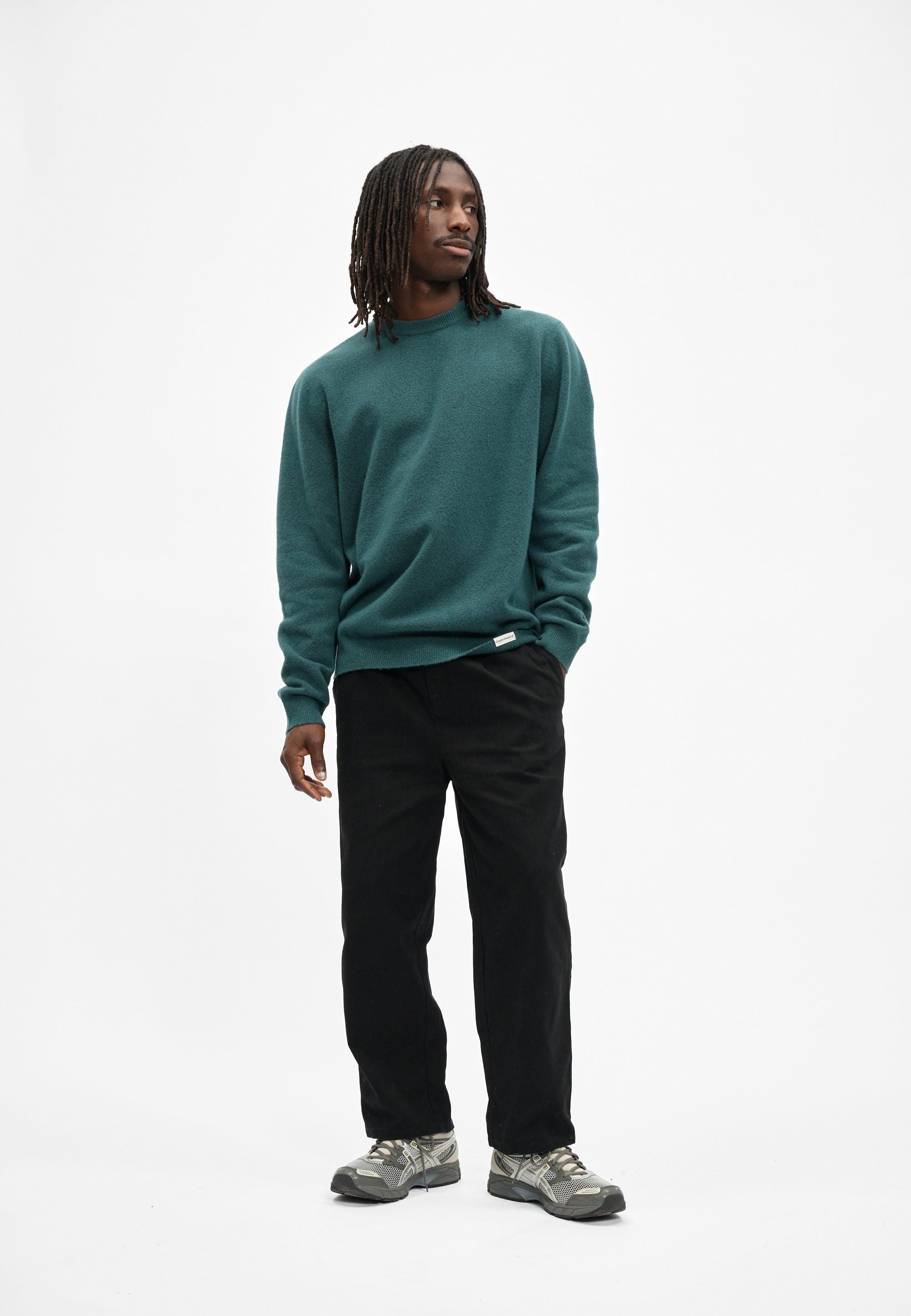 Cleptomanicx Soft Knit Jasper Teal Strickpullover Herren petrol